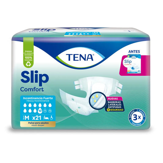 944 - Pañales Tena Slip Comfort Talla M - Paquete 21 Unidades