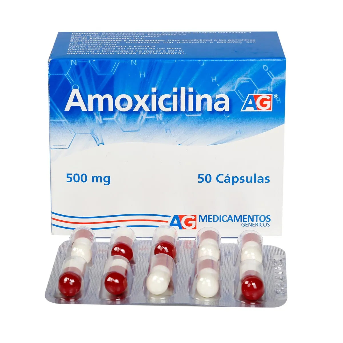 10 - Amoxicilina 500mg AG Lafrancol - Sobre 10 Unidades